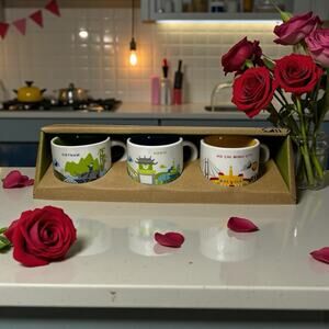 Starbucks Vietnam You Are Here Ornament Set 3pc Mini Mugs 2oz/59ml Hanoi Ho Chi